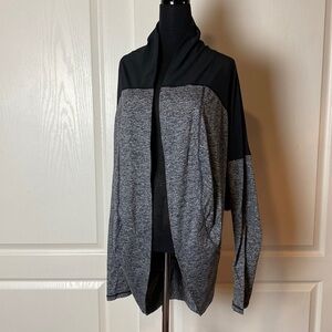 ZELLA BLACK & GREY COLOR BLOCK CACOON ATHLETIC JACKET
